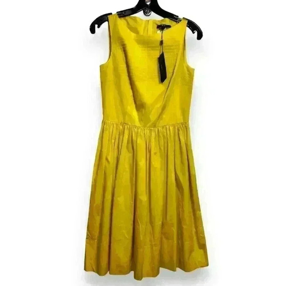 Boss by hugo boss dress in mustard (yellow) color size 6 fit as size S - Picture 1 of 16